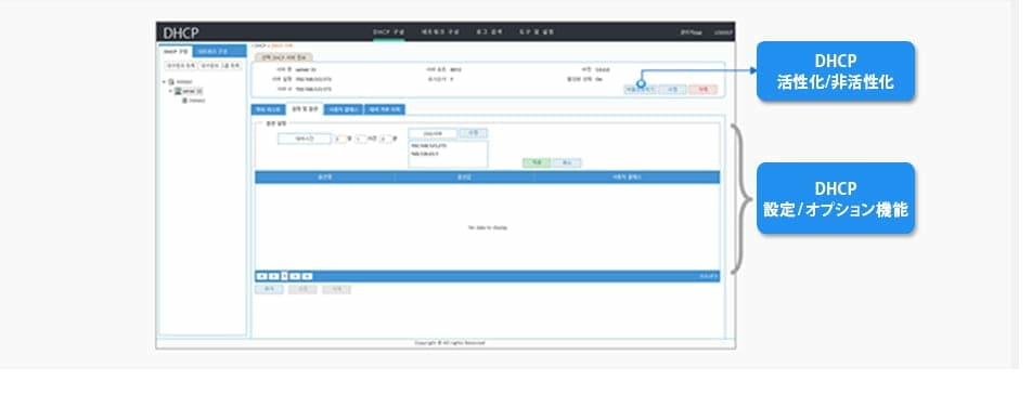 DHCPサーバーの管理
